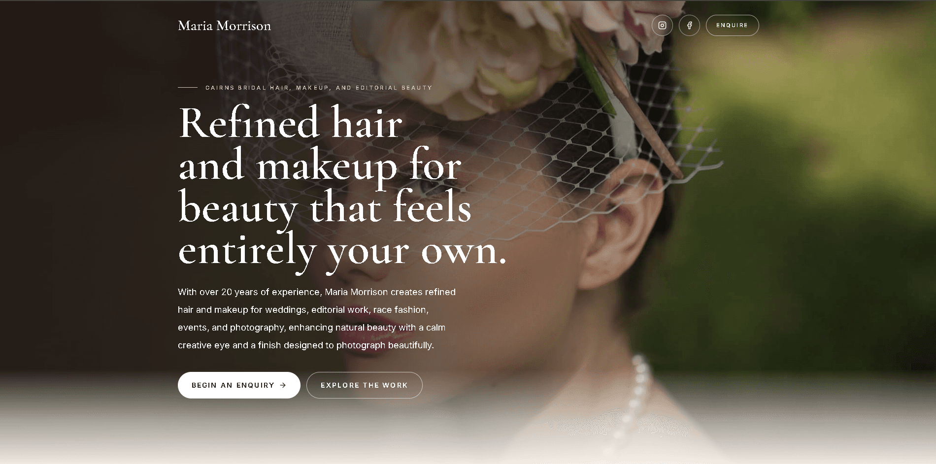Premium completed website example for Maria Morrison