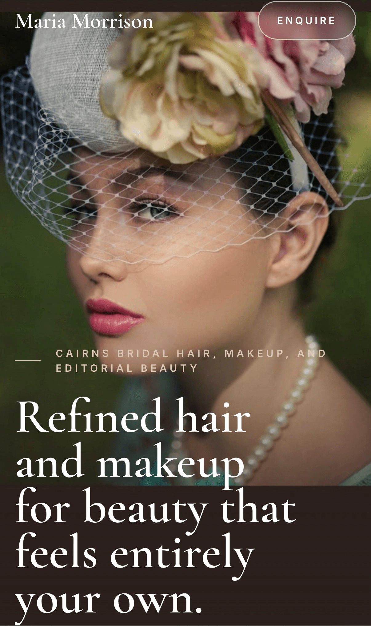 Maria Morrison website mobile layout